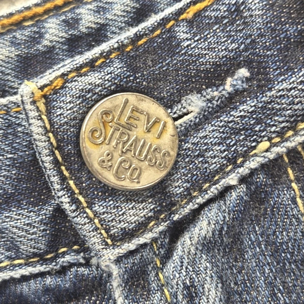 Vintage Levis Jeans Mens 31x32 Blue Two Horse Engineered Flap Pocket Honeycomb